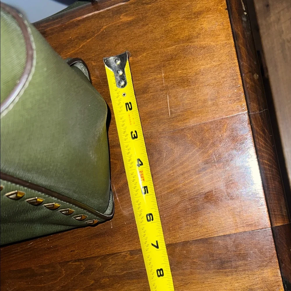 Michael Kors Dark Green Studded Satchel - Picture 9 of 9